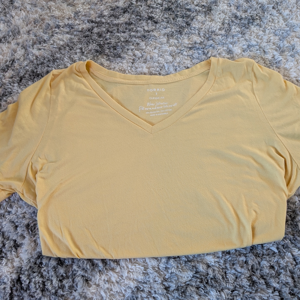 Torrid Women's Yellow V-Neck Top